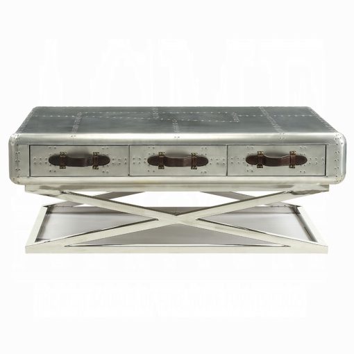 Acme Brancaster Aluminum Rectangular Coffee Table - Image 3