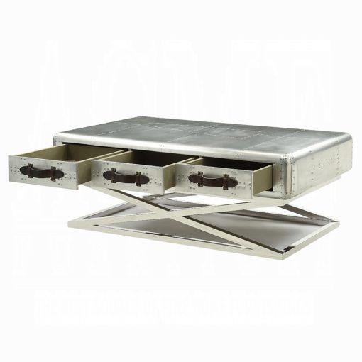 Acme Brancaster Aluminum Rectangular Coffee Table - Image 4