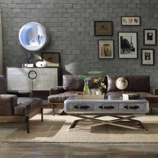 Acme Brancaster Aluminum Rectangular Coffee Table - Image 9