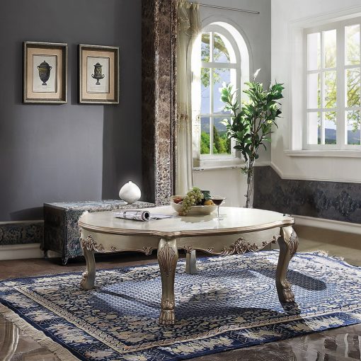 Acme Dresden II Gold Patina & Bone Coffee Table