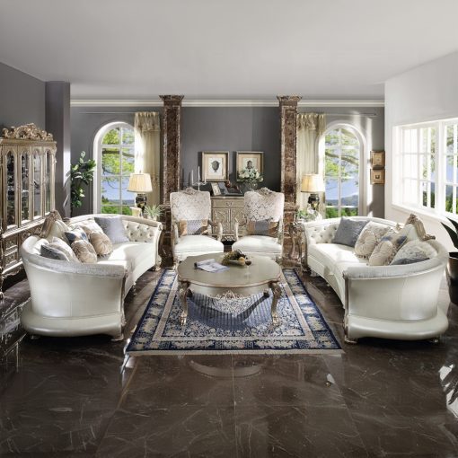 Acme Dresden II Gold Patina & Bone Coffee Table - Image 4