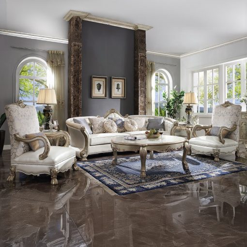 Acme Dresden II Gold Patina & Bone Coffee Table - Image 5