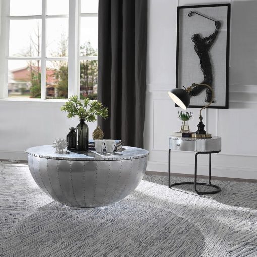 Acme Brancaster Aluminum Drum End Table - Image 6