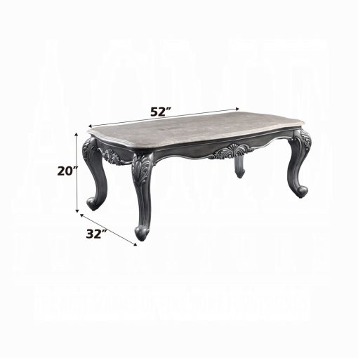 Acme Ariadne Marble Top & Platinum Coffee Table - Image 7