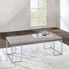 Acme Chafik Natural Oak & Chrome Coffee Table