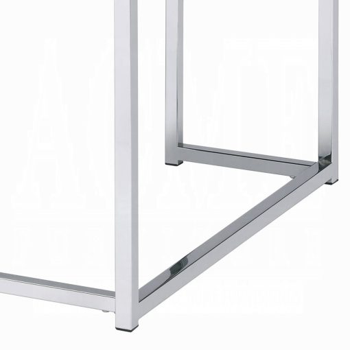 Acme Chafik Natural Oak & Chrome Coffee Table - Image 4