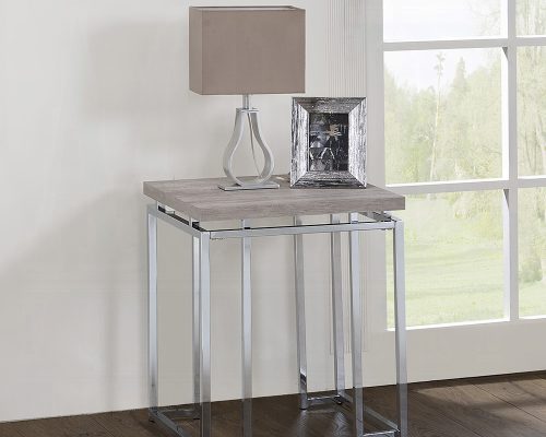 Acme Chafik Natural Oak & Chrome End Table