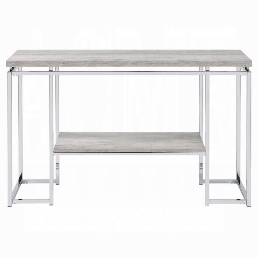 Acme Chafik Natural Oak & Chrome Sofa Table - Image 3