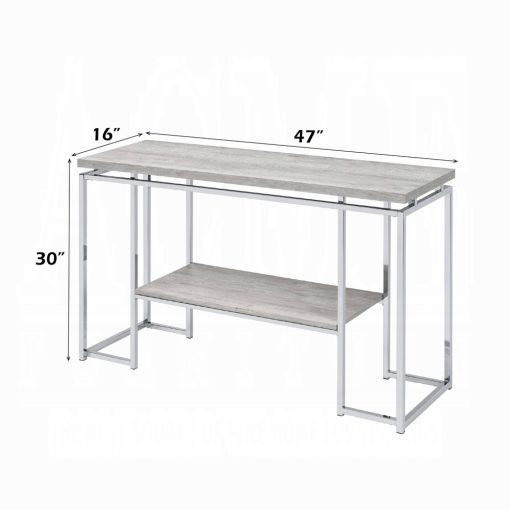 Acme Chafik Natural Oak & Chrome Sofa Table - Image 7