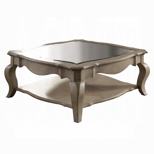 Acme Chelmsford Clear Glass & Antique Taupe Coffee Table - Image 2