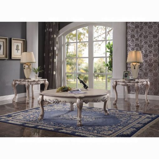 Acme Dresden Vintage Bone White Coffee Table - Image 2