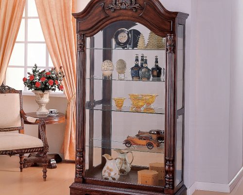 Acme Denton Cherry Curio Cabinet