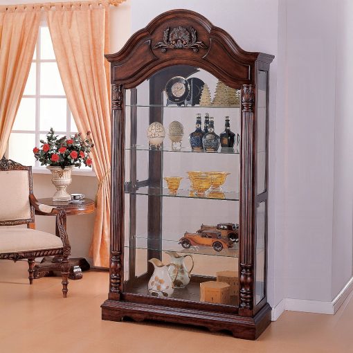 Acme Denton Cherry Curio Cabinet