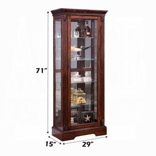 Acme Addy Cherry Curio Cabinet - Image 6