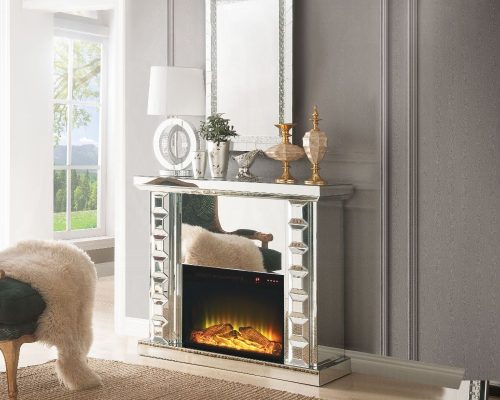 Acme Dominic Mirrored Fireplace
