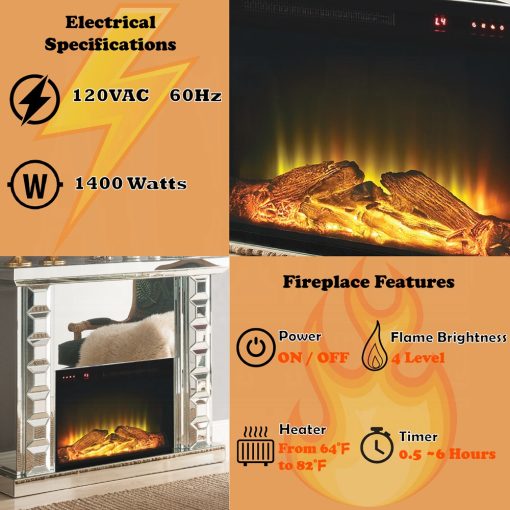 Acme Dominic Mirrored Fireplace - Image 10