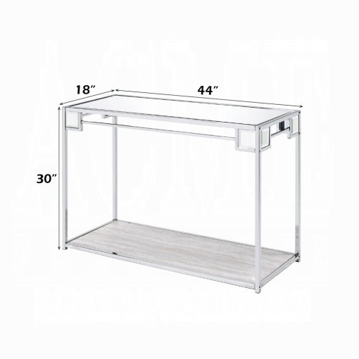 Acme Asbury Mirrored & Chrome Console Table - Image 3