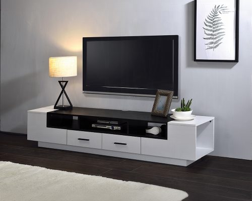Acme Armour White & Black TV Stand