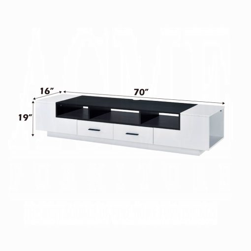 Acme Armour White & Black TV Stand - Image 5