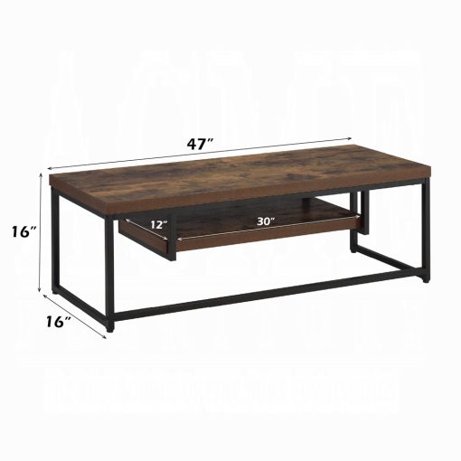 Acme Bob Weathered Oak & Black Metal Tv Stand - Image 5
