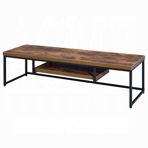 Acme Bob Weathered Oak & Black Metal Tv Stand - Image 7