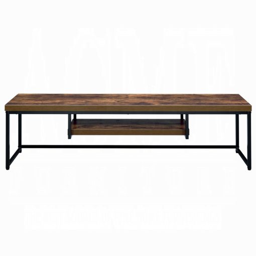 Acme Bob Weathered Oak & Black Metal Tv Stand - Image 8