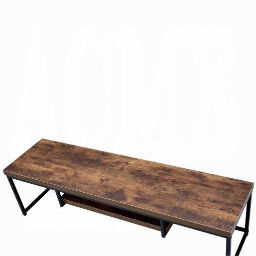Acme Bob Weathered Oak & Black Metal Tv Stand - Image 9