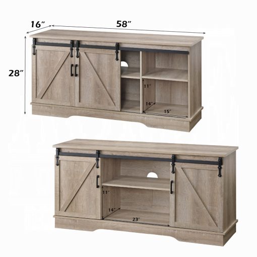 Acme Bennet Oak Tv Stand - Image 5