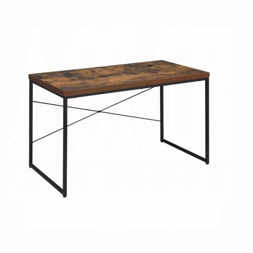 Acme Bob Weathered Oak & Black Writing Desk - Image 2