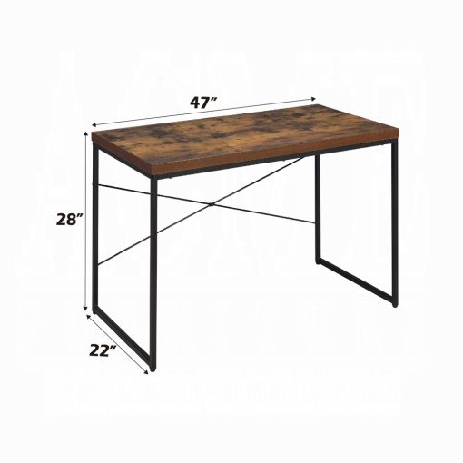 Acme Bob Weathered Oak & Black Writing Desk - Image 6