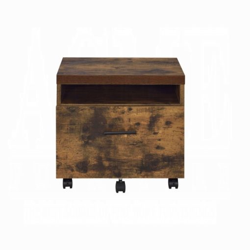 Acme Bob Weathered Oak & Black File Cabinet - Image 3