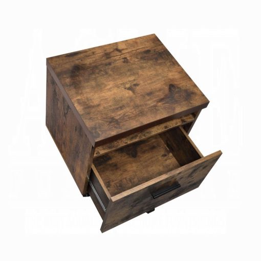 Acme Bob Weathered Oak & Black File Cabinet - Image 5