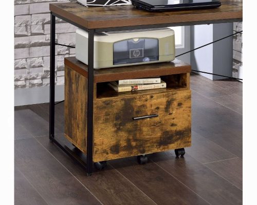 Acme Bob Weathered Oak & Black File Cabinet