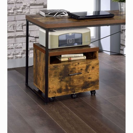 Acme Bob Weathered Oak & Black File Cabinet