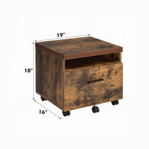 Acme Bob Weathered Oak & Black File Cabinet - Image 6