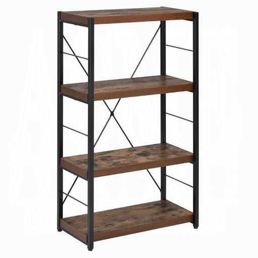 Acme Bob Weathered Oak & Black Bookshelf - Image 2