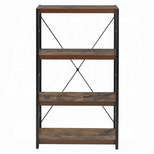Acme Bob Weathered Oak & Black Bookshelf - Image 3