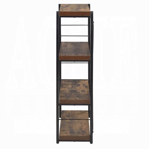 Acme Bob Weathered Oak & Black Bookshelf - Image 4