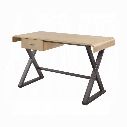 Acme Danton Gold Aluminum Executive Writing Desk - Image 2
