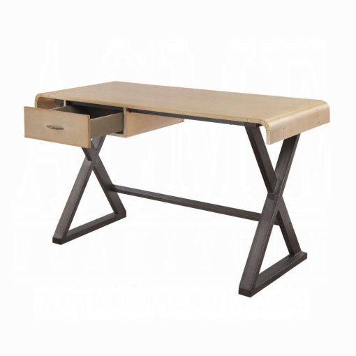 Acme Danton Gold Aluminum Executive Writing Desk - Image 4