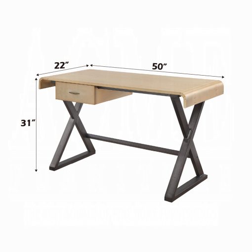 Acme Danton Gold Aluminum Executive Writing Desk - Image 6