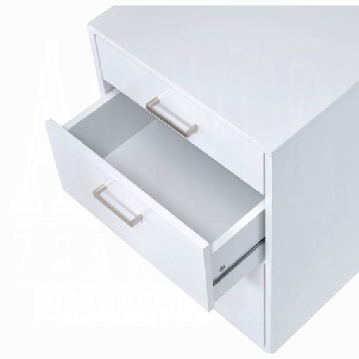 Acme Coleen White High Gloss & Chrome File Cabinet - Image 5