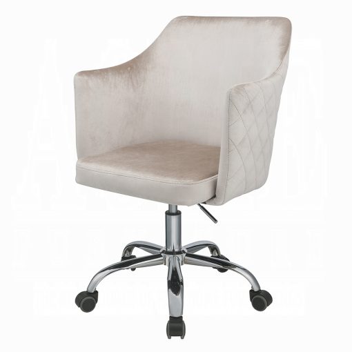 Acme Cosgair Champagne Velvet & Chrome Office Chair - Image 2