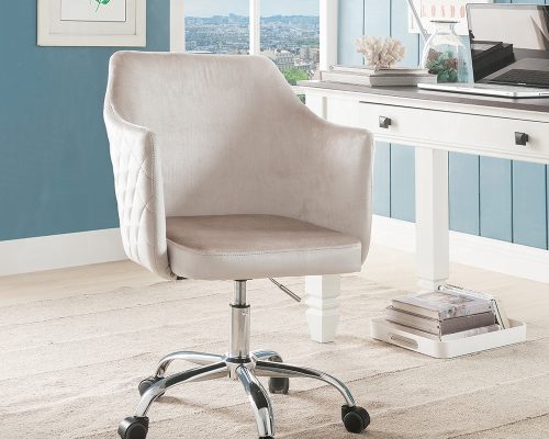 Acme Cosgair Champagne Velvet & Chrome Office Chair