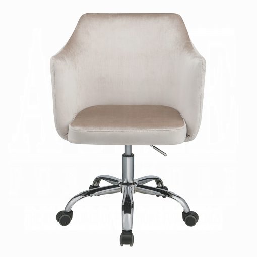 Acme Cosgair Champagne Velvet & Chrome Office Chair - Image 3