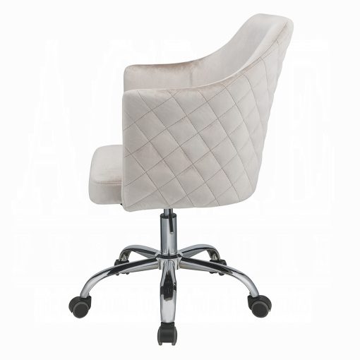 Acme Cosgair Champagne Velvet & Chrome Office Chair - Image 4
