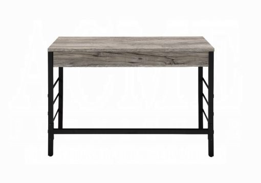 Acme Disho Light Weathered Oak & Black Writing Desk with USB - Image 5