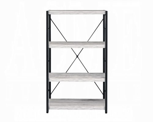 Acme Jurgen Antique White & Black Bookshelf