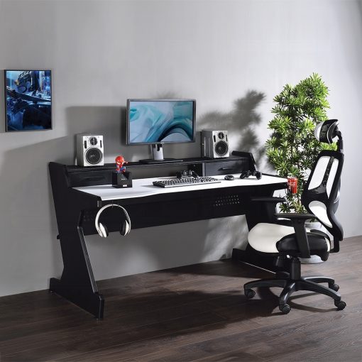 Acme Bigga Black & White Gaming Desk - Image 6