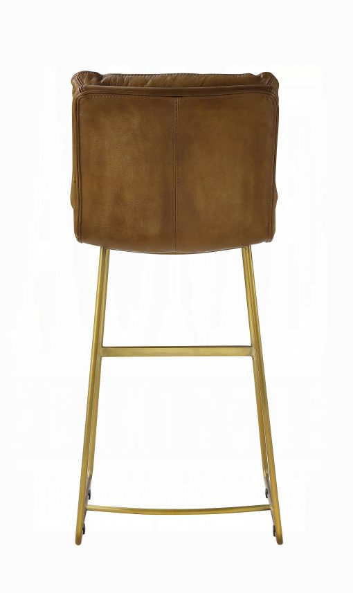 Acme Alsey Saddle Brown Top Grain Leather Bar Chair - Image 5